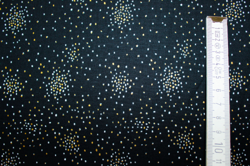 Designer-Baumwollstoff Clusters Black Hole metallic schwarz (10 cm)